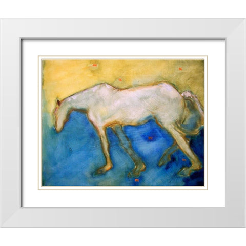Horse 2 White Modern Wood Framed Art Print with Double Matting by Hoffman, Kate