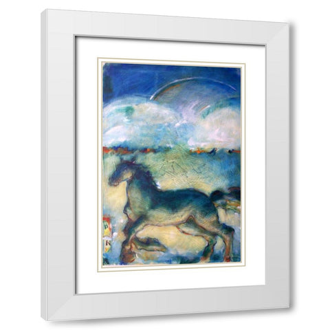 Horse in the Clouds White Modern Wood Framed Art Print with Double Matting by Hoffman, Kate
