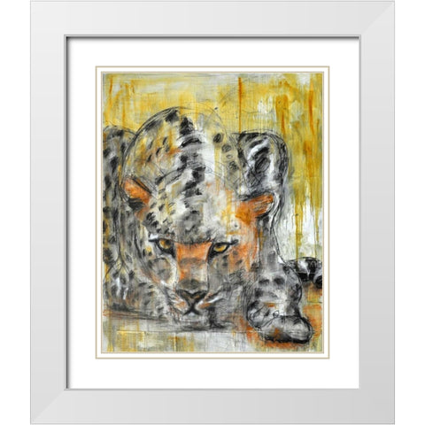 Big Cat White Modern Wood Framed Art Print with Double Matting by Hoffman, Kate