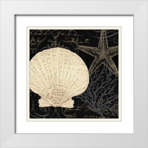 Coastal Moonlight II White Modern Wood Framed Art Print with Double Matting by Pela Studio