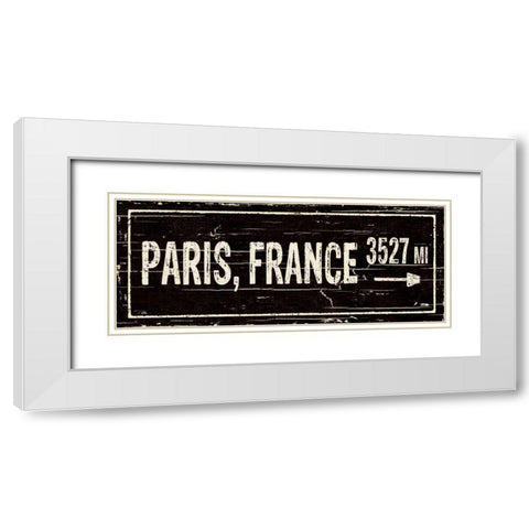 Destination Signs I White Modern Wood Framed Art Print with Double Matting by Pela Studio
