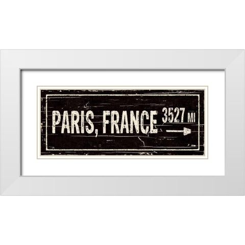 Destination Signs I White Modern Wood Framed Art Print with Double Matting by Pela Studio