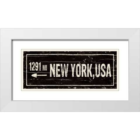 Destination Signs II White Modern Wood Framed Art Print with Double Matting by Pela Studio
