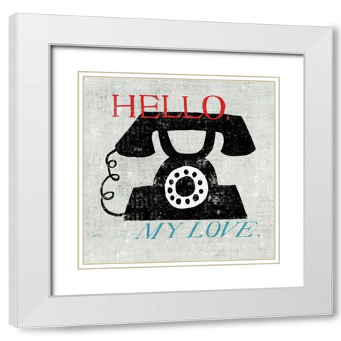 Vintage Desktop -  Phone White Modern Wood Framed Art Print with Double Matting by Mullan, Michael