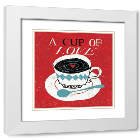 Vintage Desktop - Coffee White Modern Wood Framed Art Print with Double Matting by Mullan, Michael