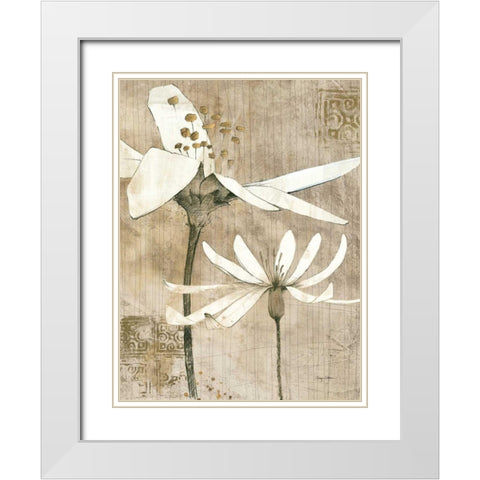 Pencil Floral II White Modern Wood Framed Art Print with Double Matting by Tillmon, Avery