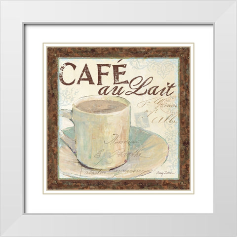 Cafe du Matin I White Modern Wood Framed Art Print with Double Matting by Tillmon, Avery