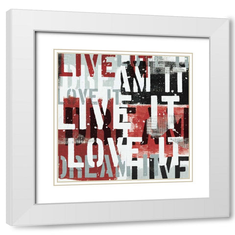 Live the Dream Black and White I White Modern Wood Framed Art Print with Double Matting by Mullan, Michael