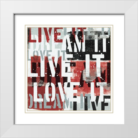 Live the Dream Black and White I White Modern Wood Framed Art Print with Double Matting by Mullan, Michael