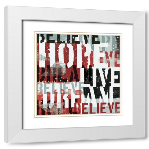 Live the Dream Black and White II White Modern Wood Framed Art Print with Double Matting by Mullan, Michael