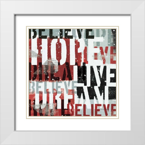 Live the Dream Black and White II White Modern Wood Framed Art Print with Double Matting by Mullan, Michael