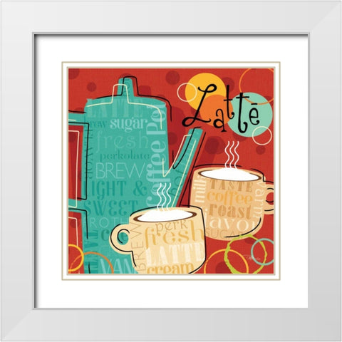 Funky Brew III White Modern Wood Framed Art Print with Double Matting by Pela Studio