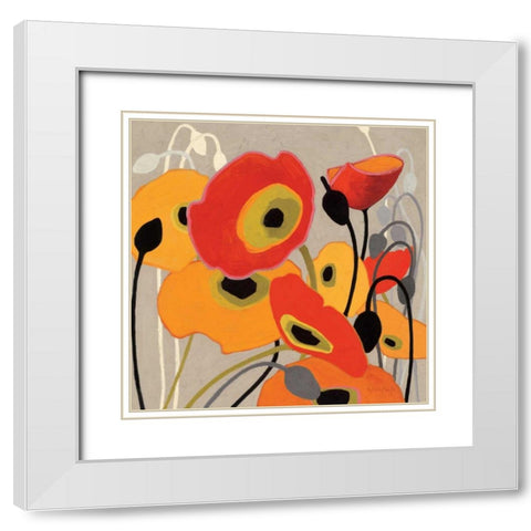 Mango Tango I White Modern Wood Framed Art Print with Double Matting by Novak, Shirley