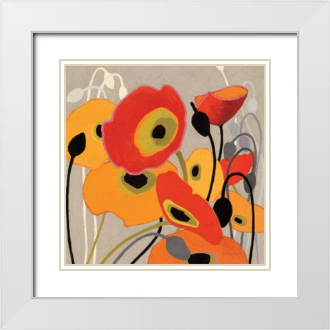 Mango Tango I White Modern Wood Framed Art Print with Double Matting by Novak, Shirley