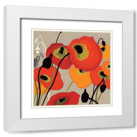 Mango Tango II White Modern Wood Framed Art Print with Double Matting by Novak, Shirley
