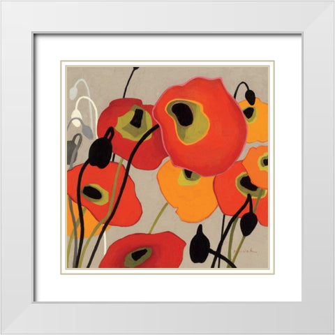 Mango Tango II White Modern Wood Framed Art Print with Double Matting by Novak, Shirley