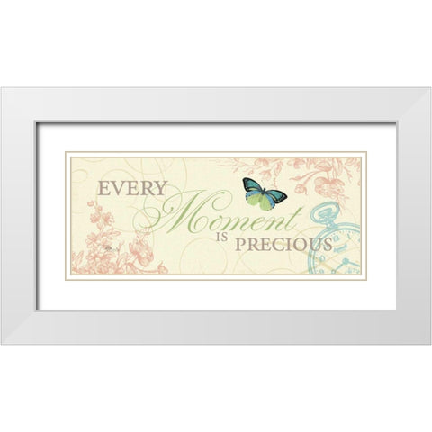 Time Flies I White Modern Wood Framed Art Print with Double Matting by Pela Studio