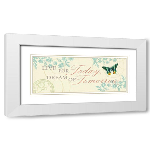 Time Flies III White Modern Wood Framed Art Print with Double Matting by Pela Studio