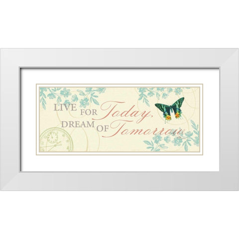 Time Flies III White Modern Wood Framed Art Print with Double Matting by Pela Studio