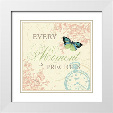 Time Flies I White Modern Wood Framed Art Print with Double Matting by Pela Studio