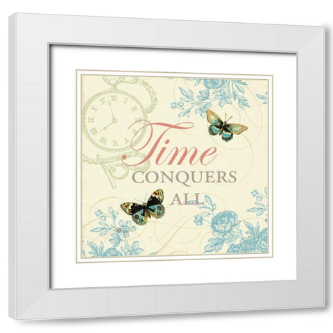 Time Flies II White Modern Wood Framed Art Print with Double Matting by Pela Studio