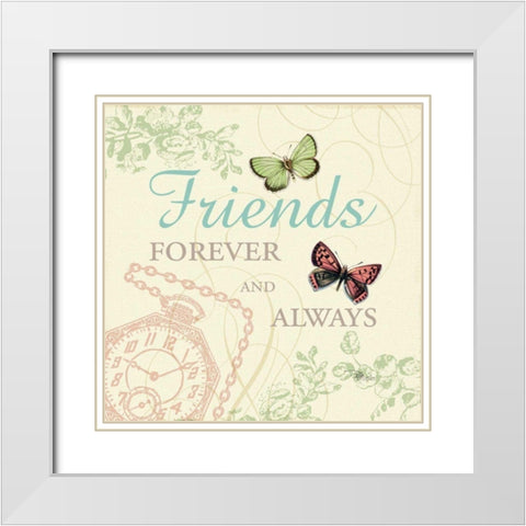 Time Flies IV White Modern Wood Framed Art Print with Double Matting by Pela Studio