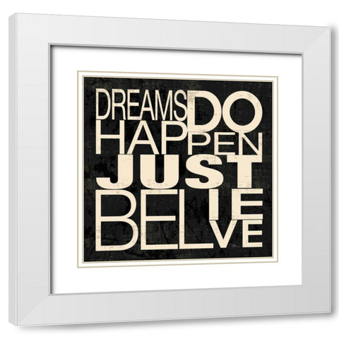 Good Words I White Modern Wood Framed Art Print with Double Matting by Pela Studio