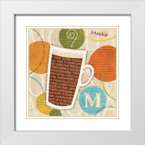 All About Coffee IV White Modern Wood Framed Art Print with Double Matting by Charron, Veronique