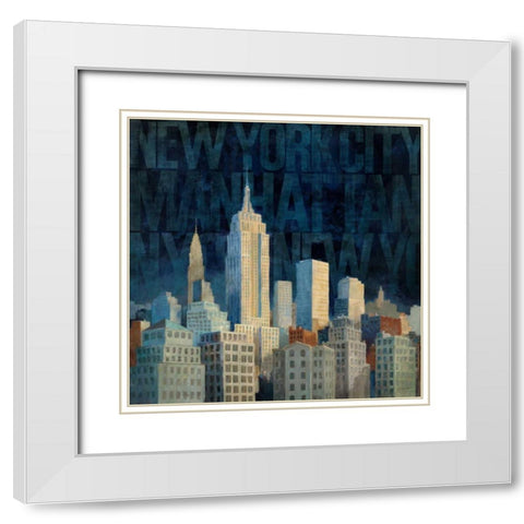 Midnight in Midtown Words White Modern Wood Framed Art Print with Double Matting by Tillmon, Avery