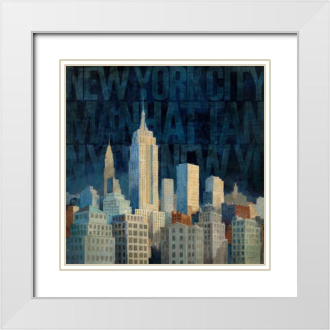 Midnight in Midtown Words White Modern Wood Framed Art Print with Double Matting by Tillmon, Avery
