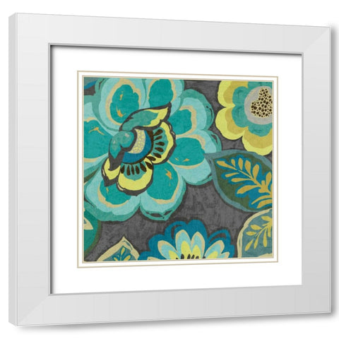 Floral Assortment I White Modern Wood Framed Art Print with Double Matting by Wild Apple Portfolio