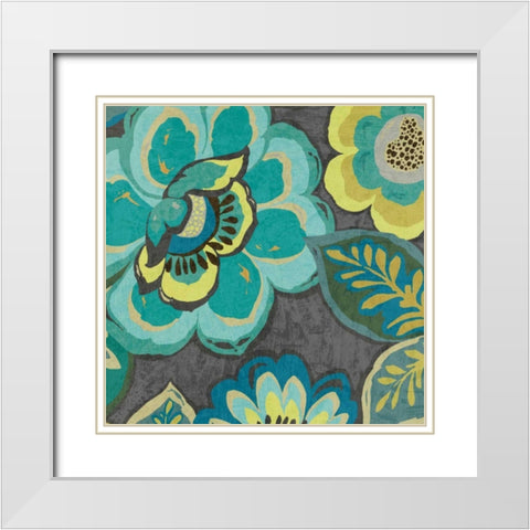Floral Assortment I White Modern Wood Framed Art Print with Double Matting by Wild Apple Portfolio