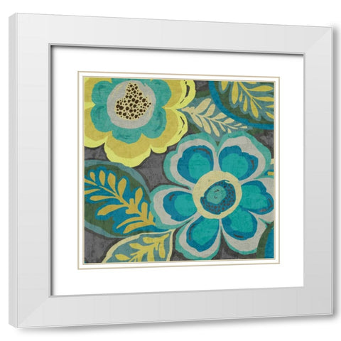 Floral Assortment III White Modern Wood Framed Art Print with Double Matting by Wild Apple Portfolio