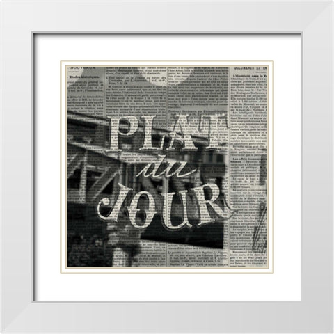 Plat du Jour White Modern Wood Framed Art Print with Double Matting by Olivier, Marc