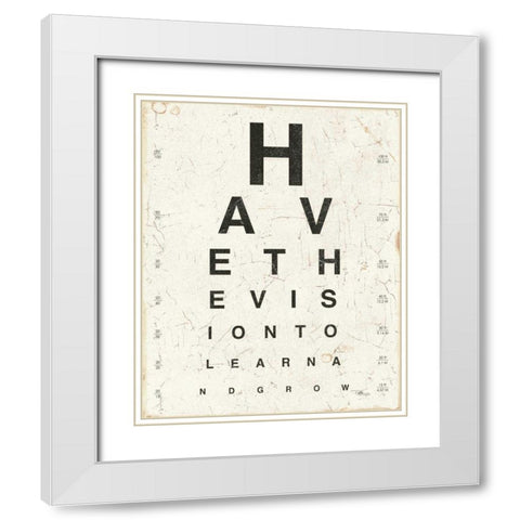Eye Chart II White Modern Wood Framed Art Print with Double Matting by Pela Studio