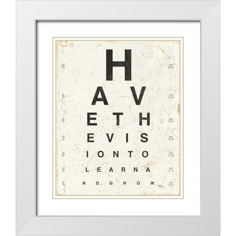 Eye Chart II White Modern Wood Framed Art Print with Double Matting by Pela Studio