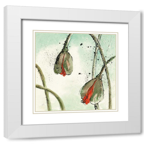 Not a California Poppy II White Modern Wood Framed Art Print with Double Matting by Paschke, Chris