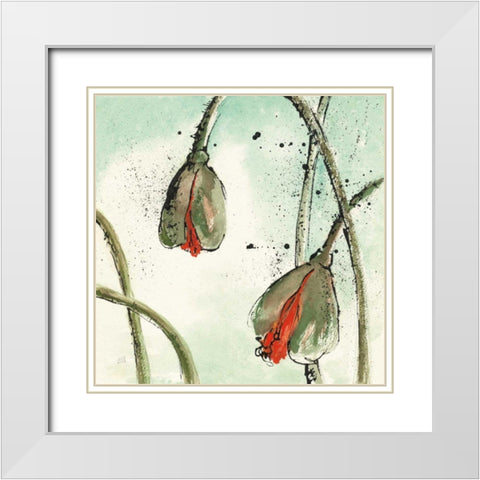 Not a California Poppy II White Modern Wood Framed Art Print with Double Matting by Paschke, Chris