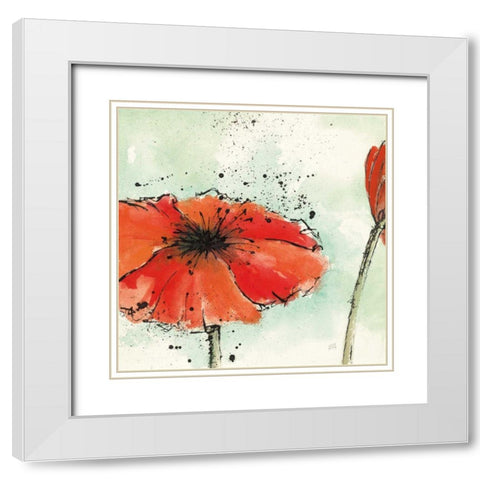 Not a California Poppy III White Modern Wood Framed Art Print with Double Matting by Paschke, Chris