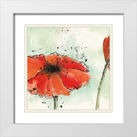 Not a California Poppy III White Modern Wood Framed Art Print with Double Matting by Paschke, Chris