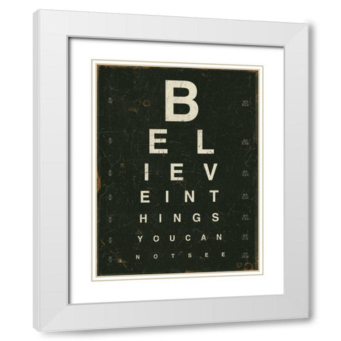 Eye Chart III White Modern Wood Framed Art Print with Double Matting by Pela Studio