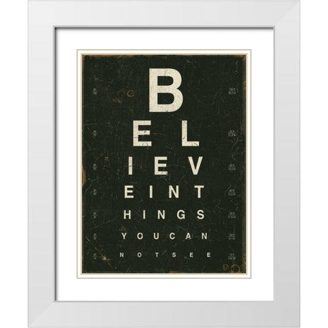 Eye Chart III White Modern Wood Framed Art Print with Double Matting by Pela Studio
