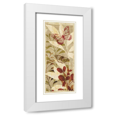 Warm Fluttering Panel II White Modern Wood Framed Art Print with Double Matting by Wild Apple Portfolio
