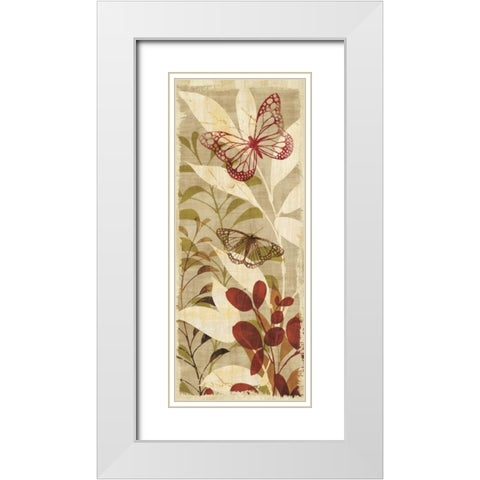 Warm Fluttering Panel II White Modern Wood Framed Art Print with Double Matting by Wild Apple Portfolio