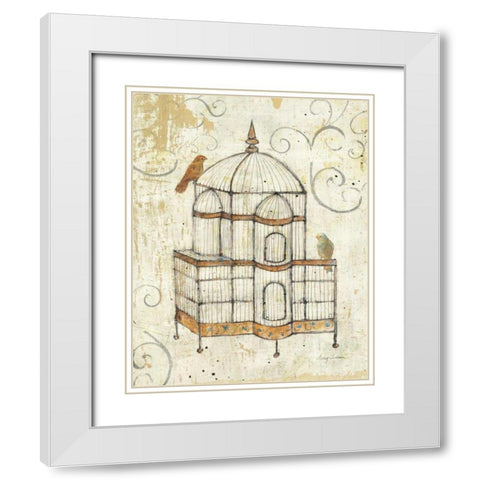 Bird Cage I White Modern Wood Framed Art Print with Double Matting by Tillmon, Avery