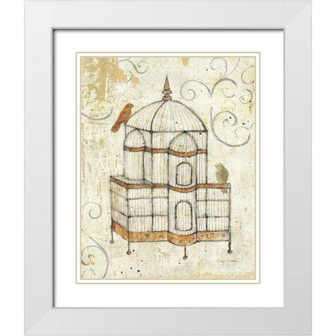 Bird Cage I White Modern Wood Framed Art Print with Double Matting by Tillmon, Avery