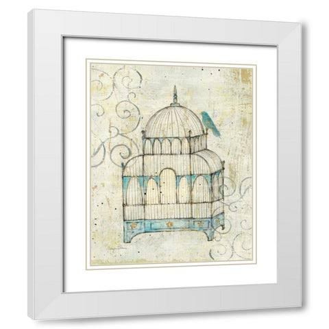 Bird Cage II White Modern Wood Framed Art Print with Double Matting by Tillmon, Avery