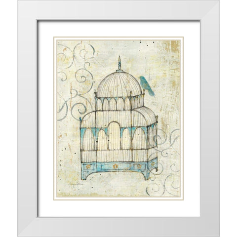 Bird Cage II White Modern Wood Framed Art Print with Double Matting by Tillmon, Avery