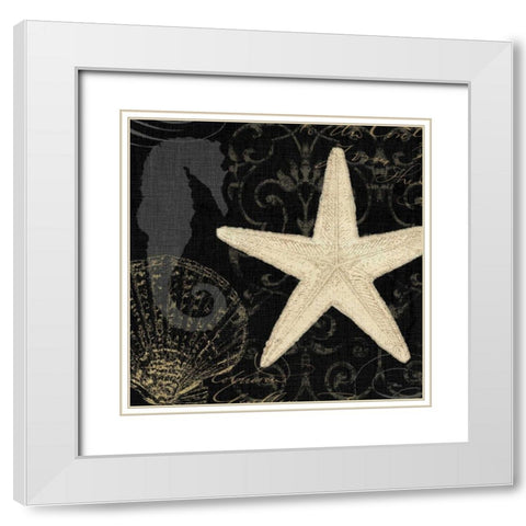 Coastal Moonlight I White Modern Wood Framed Art Print with Double Matting by Pela Studio