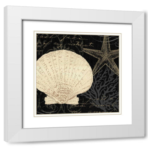Coastal Moonlight II White Modern Wood Framed Art Print with Double Matting by Pela Studio